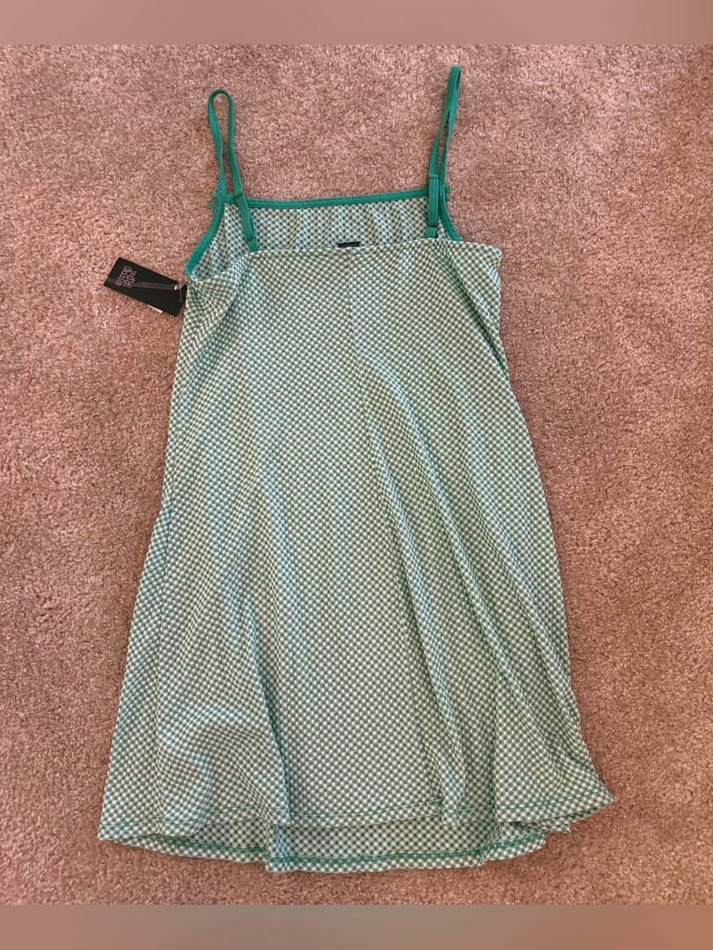 NWT green and white patterned wild fable mini dress - Picture 3 of 3